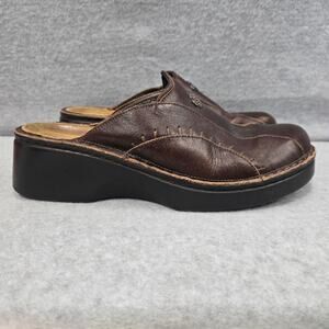 NAOT Chunky Leather Open Back Clogs Mules Size 39